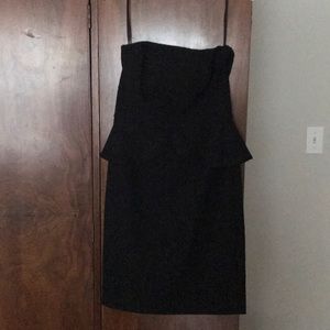 Whbm black strapless cocktail dress